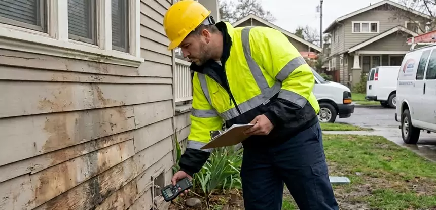 Water Damage Exterior Wall Suches